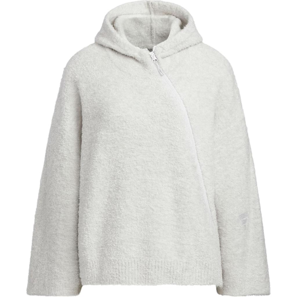 Adidas FOS FW25 Future Style Knitwear Solid Color Loose Fit Hooded Long Sleeve Sweater Women sweater Light-Gray KC5782