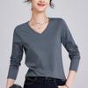 Spring and summer women's clothing basic women's loose support double-sided mercerized cotton long-sleeved women's top