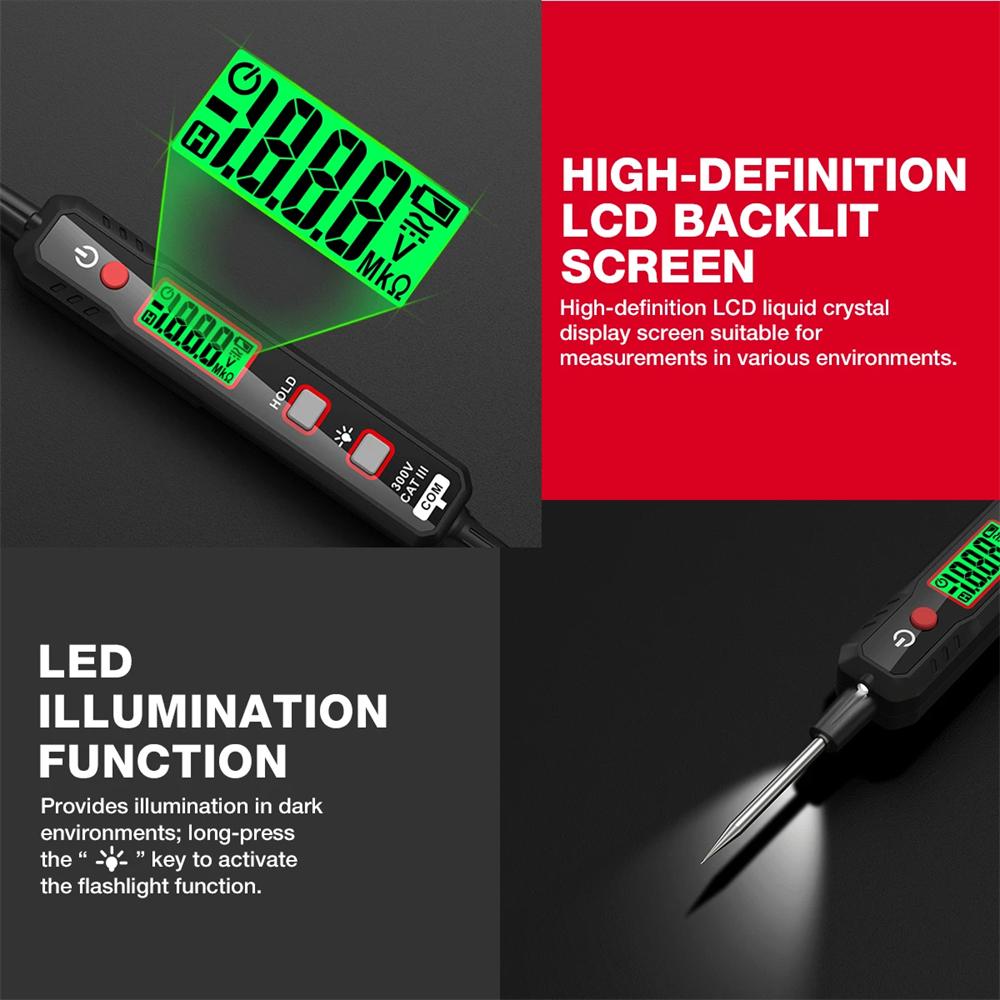 HABOTEST HT86A Car Voltage Detector Smart Voltage Tester Volt Pen Resistance Continuity Car Fault Maintenance Circuit Test Probe