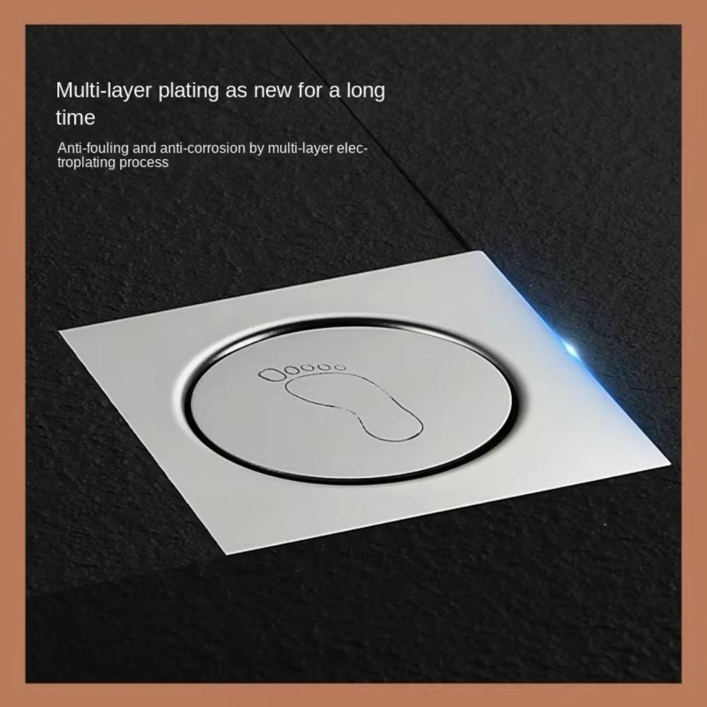 Pop Up Bounce Press-Type Floor Drain Metal Sewer Floor Strainer Useful Shower Foot Floor Drain