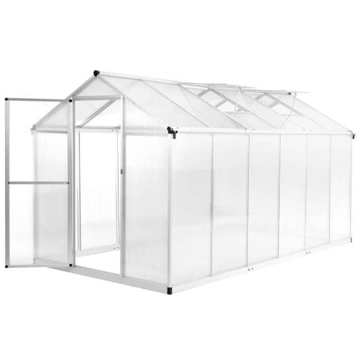 VidaXL Serre Aluminium 362x190x195 cm Serre de Jardin Légume Plante Jardinage 45216