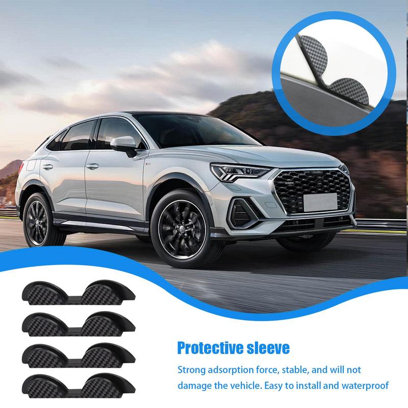 Door Protectors For Vehicles 4-Piece Anti-Collision Sticker Car Door Bumper Guards Carbon Fiber Auto Door Edge Protector Door