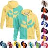 Men's Halloween Print Long Sleeve Hoodie for Casual Sports and Daily Wear