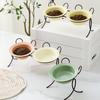 Ruhan Ceramic Double Pet Bowl with Iron Stand