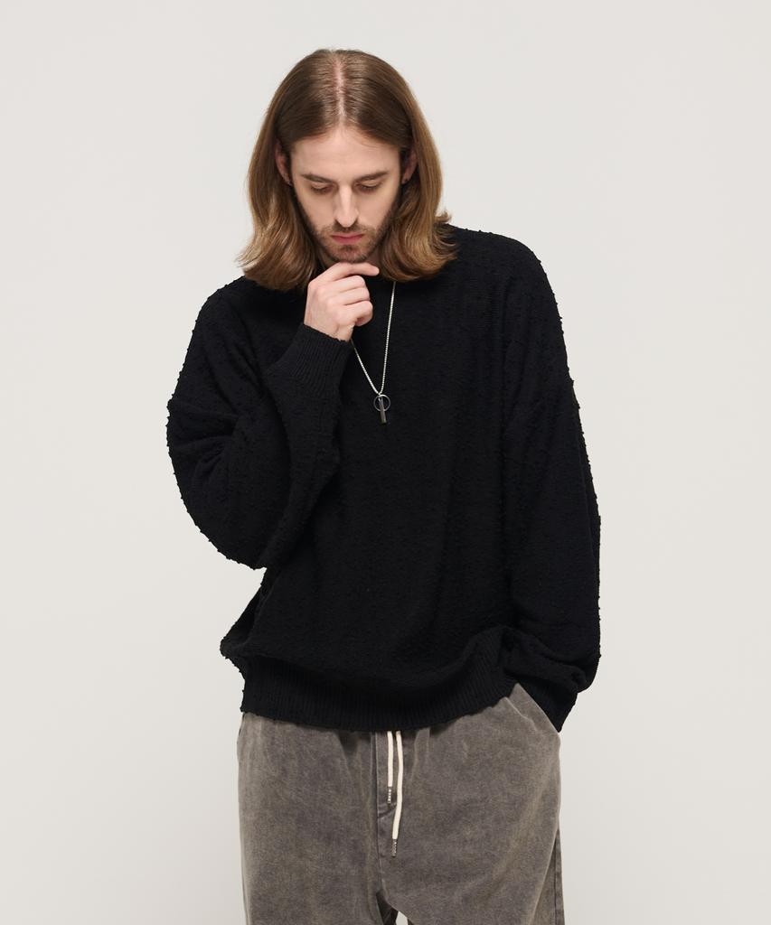 CARGOBROS Drop Block Knit Semi-Over Knit (Black)