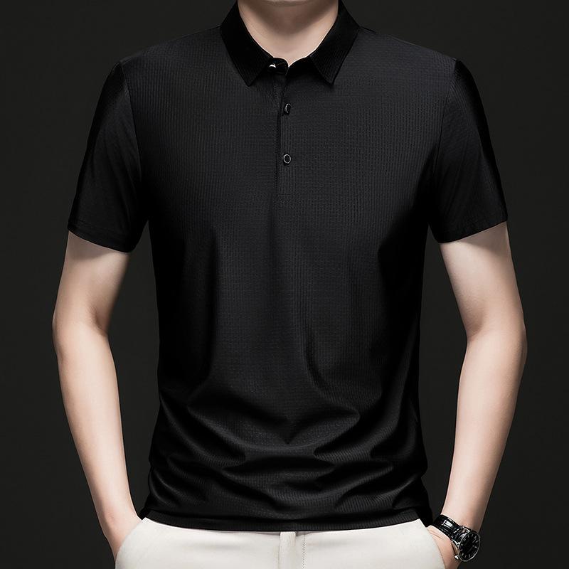 

Polo Shirt Short-Sleeved T-Shirt Men S Non-Ironing High-End Business Casual Breathable Cool Half Sleeve 4XL