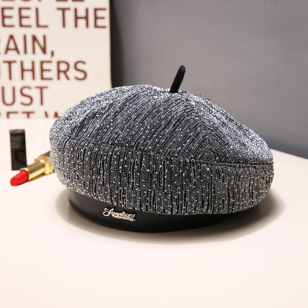 Koreai Strasszköves Csillag Kalap Nőknek Nagy Fejkörfogattal Arcot Kisebbítő Beret Alkalmi és Sokoldalú High End Festősapka