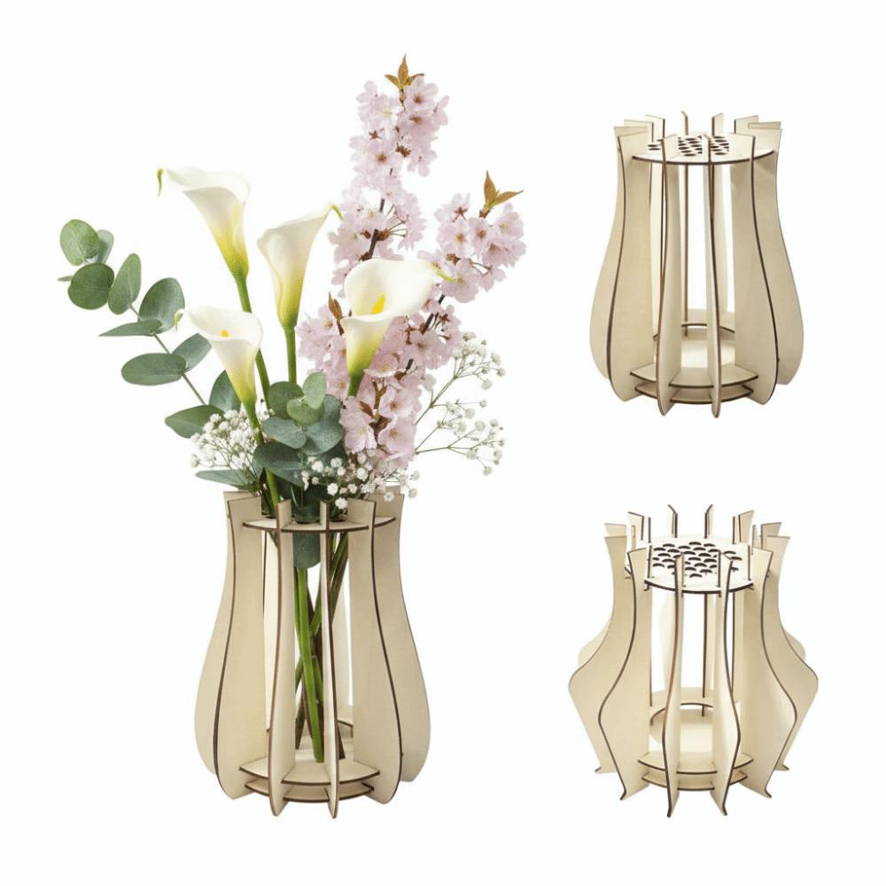 Assemble Kit Wooden Puzzle Vase 3D Wooden Vase Kit Home Decor Accessory Bouquet Vase Gift Lovers
