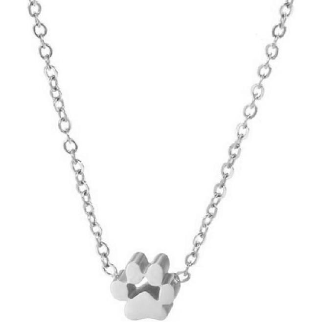OIDIMS Dog Cat Paw Necklace Lovely Animal Choker Dainty Paw Print Pendant Necklace Chic Little Dog Kitten Pet Adjustable Charm Necklace Birthday