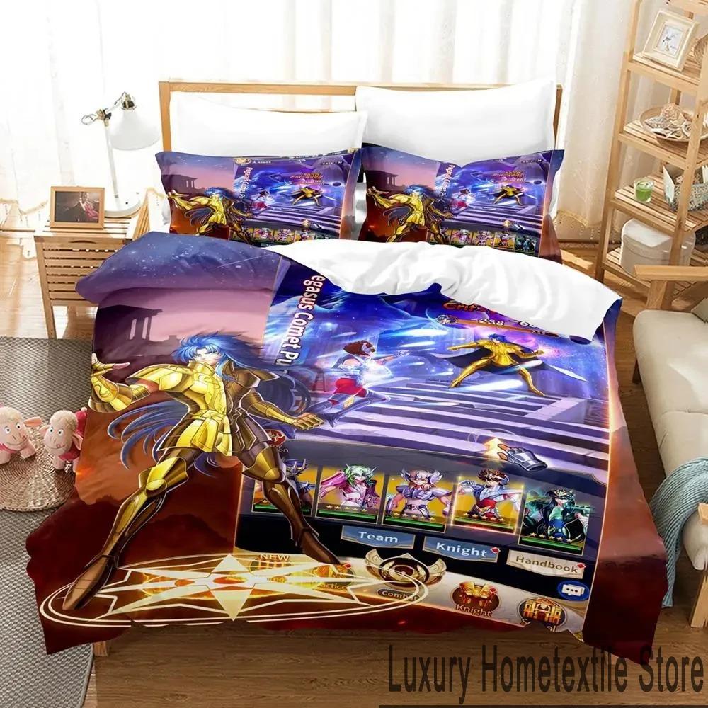 3D Print Anime Saint Seiya Bedding Set Boys Girls Twin Queen King Size Duvet Cover Pillowcase Bed Boys Adult Home Textileextile