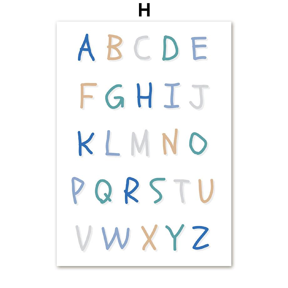 Crane Excavator Tractor Truck Alphabet Number Posters And Prints Canvas Painting Nordic Wall Art Pictures Kids Room Home Decor