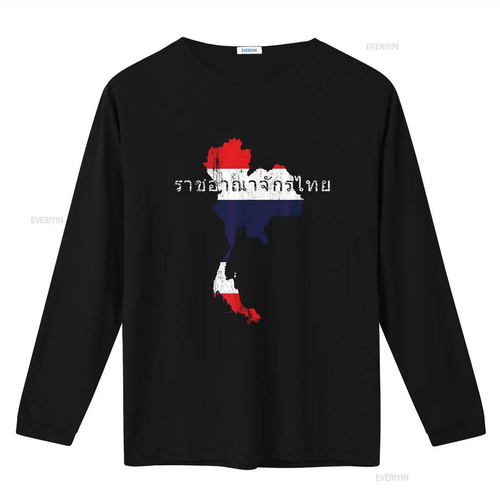 Thai Map and Flag Souvenir Distressed Thailand T Shirt vintage Washed Unisex Top For Everyday Wear Stylish streetwear Casual