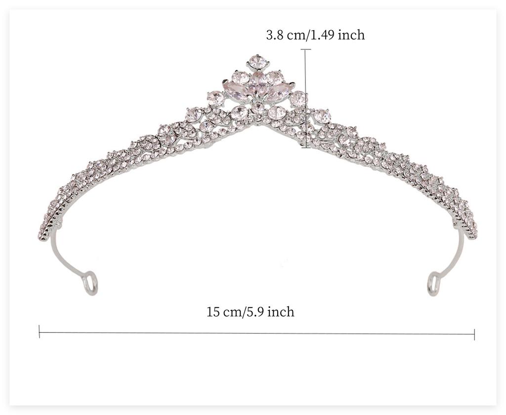 Princess Tiara Crown for Women Girl Zirconia Small Bridal Tiara for Wedding Bride Birthday Party Prom Hair Jewelry Headpiece