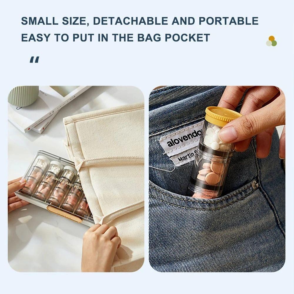 Portable Mini Weekly Pill Organizer Box 7-Day Waterproof 21-Grid Vitamin Storage Case Sealed Dustproof Daily Pill Box Travel