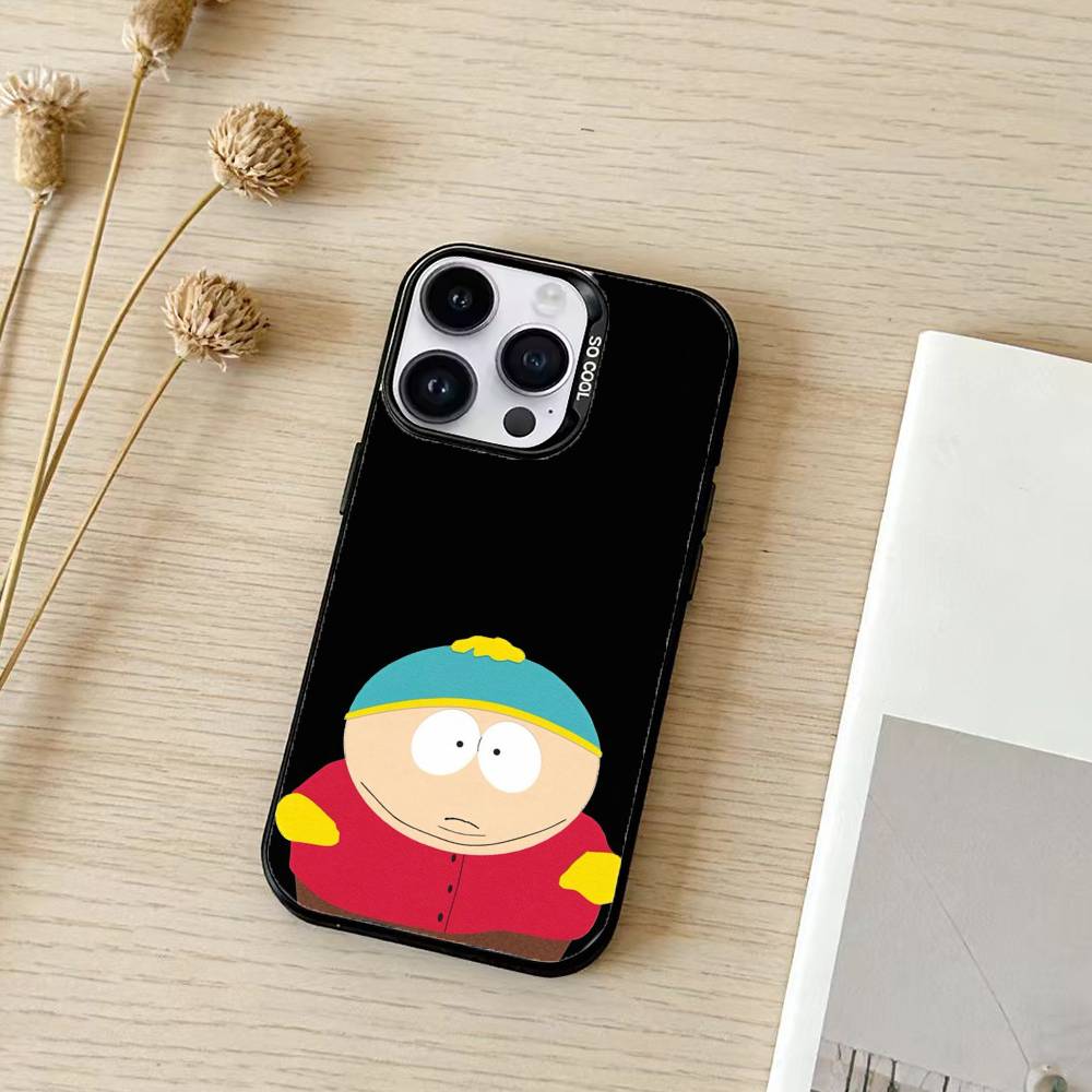 M-South P-Park Cartoon Phone Case For iPhone 17,16,15,14,13,12,11,Pro Max,Plus Candy Silver Cover iPhoneXSMAX