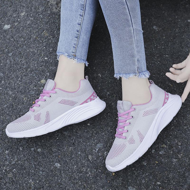 Women's Casual Sports Shoes Fashion Female Soft Bottom Sneakers Breathable Mesh Running Shoes Leisure Light Flats Shoes
