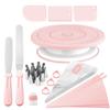 Nordic Baking Set: 137-Piece Home Cake Tools with Piping Bags, Stainless Steel Tips, and Turntable