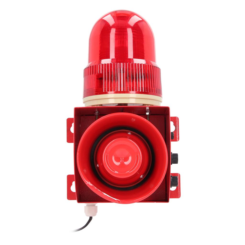Industrial Siren Alarm Volume Tone Adjustable Waterproof Strong Bright Wall Mount Outdoor Siren Strobe EU Plug 220V
