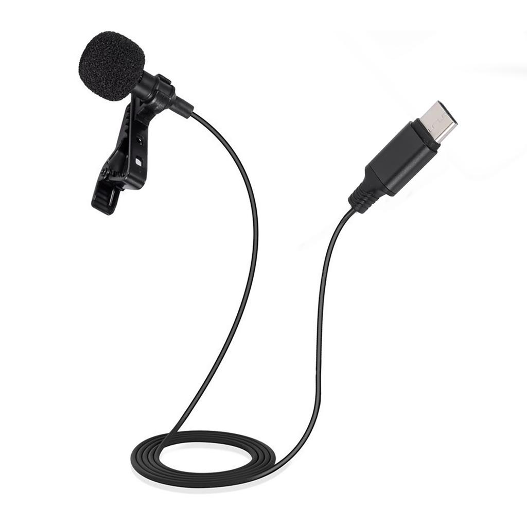 Mini Clip On Mic TypE C Audio Interface Lavalier Microphone for Android Phone