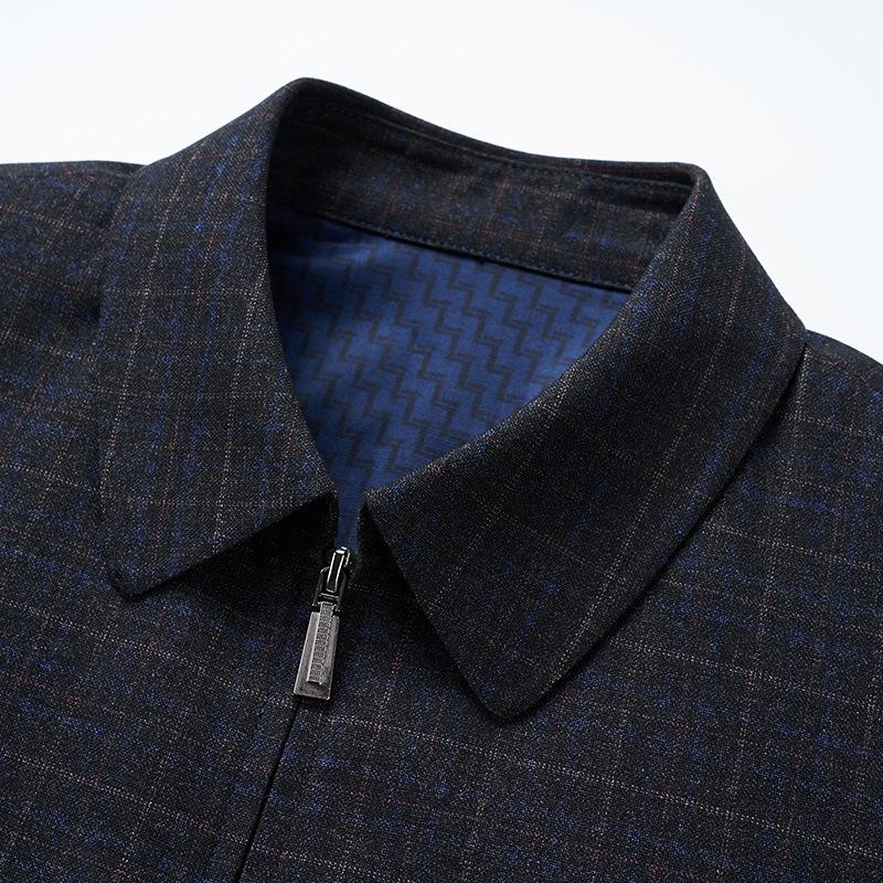 Middle-aged and elderly men's wool jackets spring and autumn business casual high-end jackets middle-aged dad's wool tops