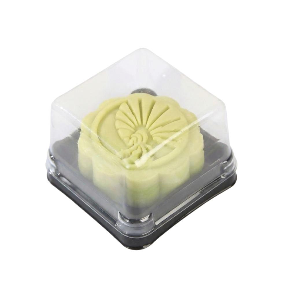 50Pcs Sealed Plastic Muffin Container Square Shape Mooncake Packaging Box  Pastry Display 50g