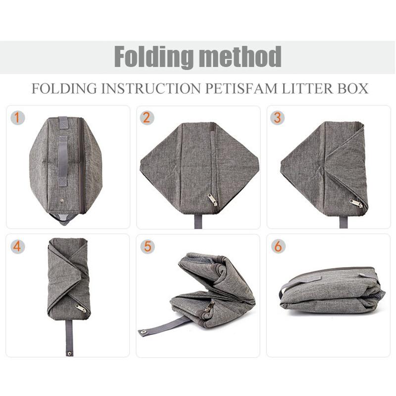 Collapsible Waterproof Outdoor Cat Litter Box with Shovel Oxford Cloth Travelling Kitten Puppy Portable Litter Pan Pet Supplies