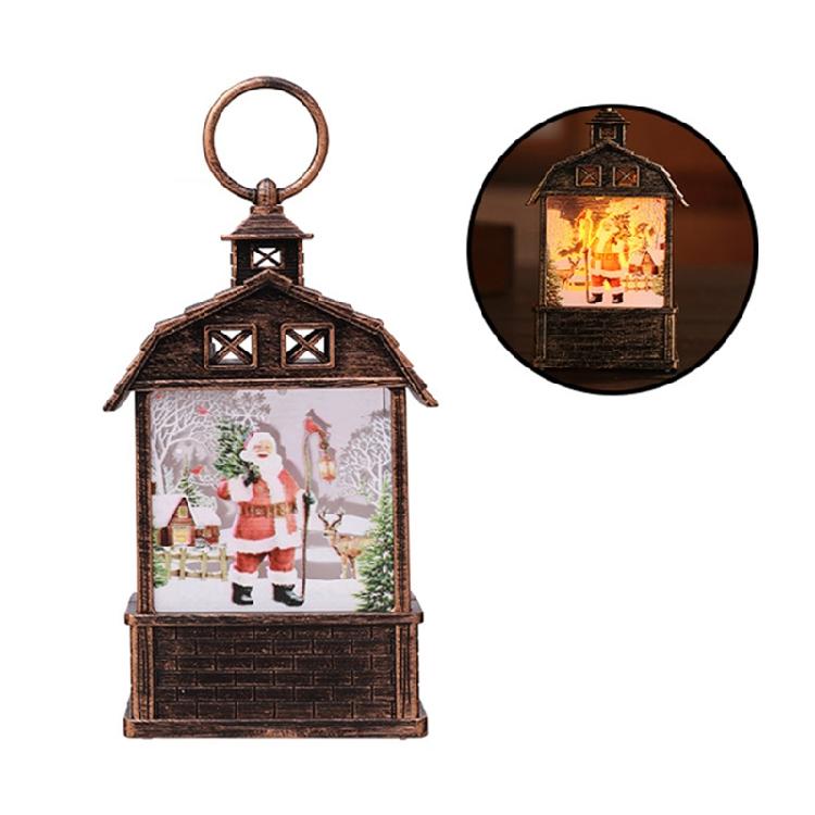Christmas Lantern Man Snowman Deer Jesus Pattern Glowing Lamp Ornament Portable