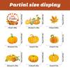 Thanksgiving Window Stickers Autumn Pumpkin Maple Leaves Cartoon Window Door Stickers Background