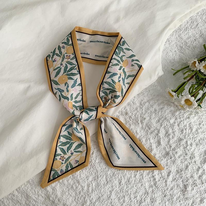 Silk Scarf, Long Strip, High-end New Multi-purpose Scarf, Pastoral Headband, Hair Ribbon Tied, Bag, Ribbon Decorative Belt.