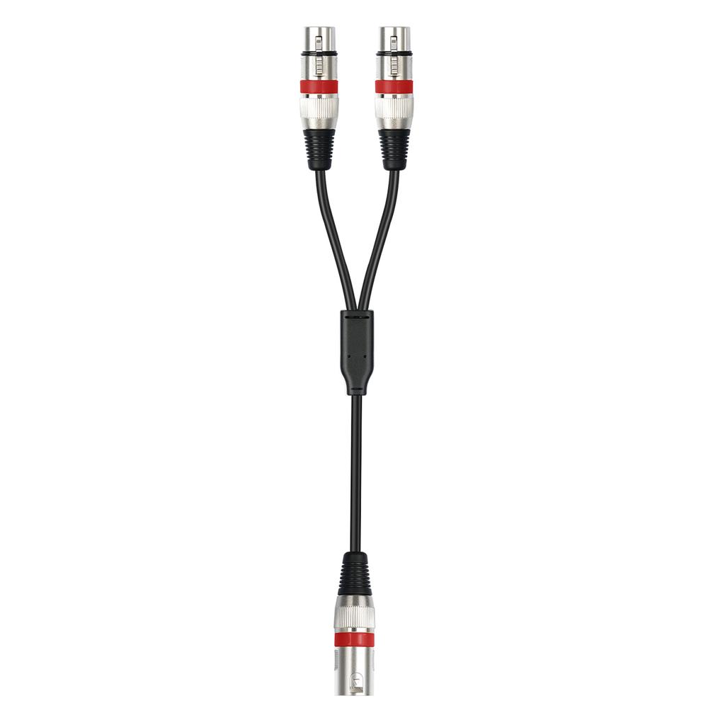 3Pin Male To Double Female Plug Y Splitters 50cm Adapters Cable Wire for Amplifiers R Headphones