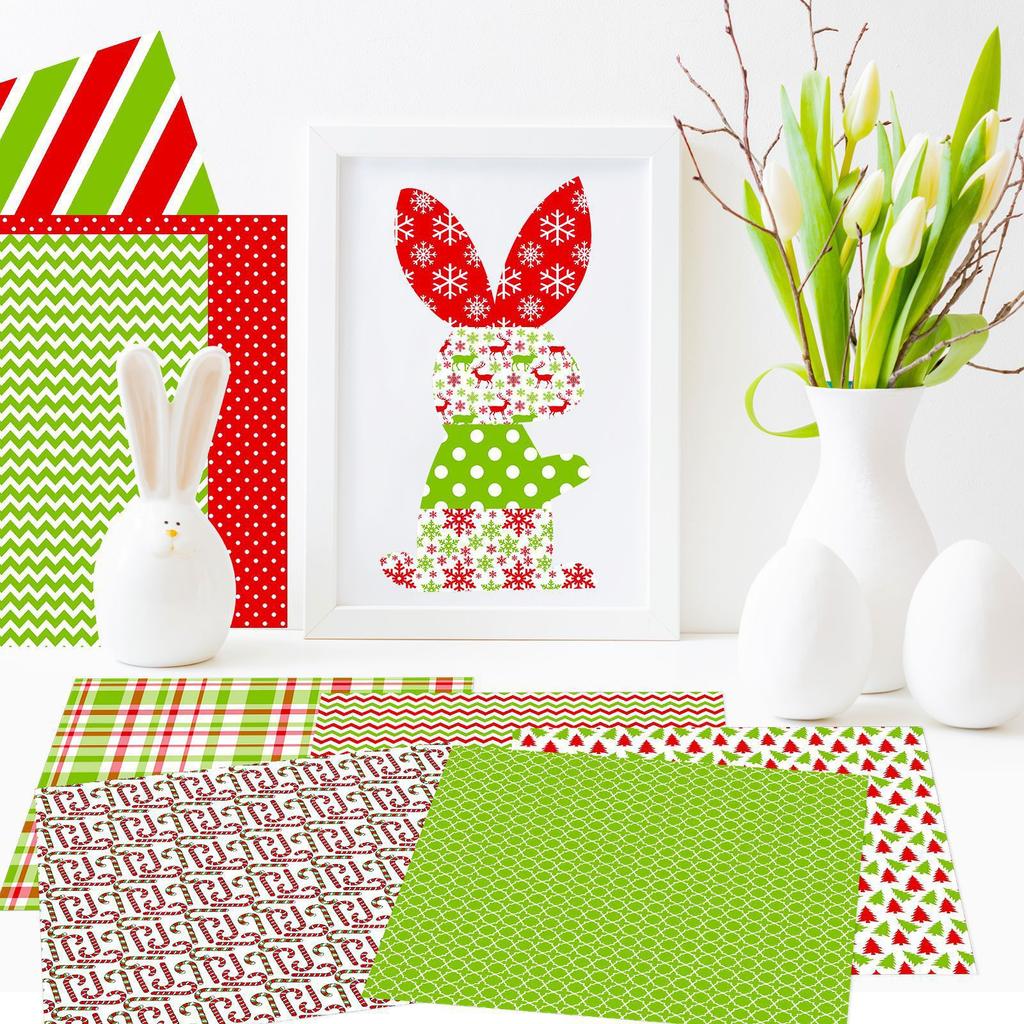 12 Sheets/Package, Hand Account, Material Package, Color, Christmas Material Paper, Scrapbook, Card Making Background Paper