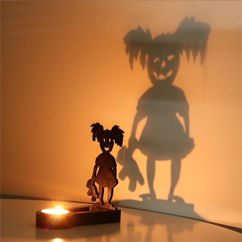 Funny Shadows Stand Wrought Iron Halloween Table Candlestick Decoration Home Ornament Candlelights Dinner Candle Holder