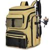 Fish Tackle Lure Organizer Storage Backpack Multi-layer Large-Capacity Design Waterproof Fishing Bag with Rod Holders