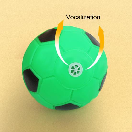 Green Football Dog Chew Toy Bite Resistant Soccer Squeaky Ball Pet Interactive Toy Small Medium Large Dogs Teething Cleaning Toy