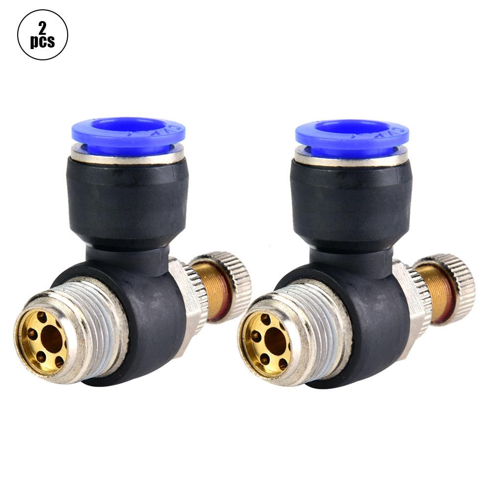 2pcs Tube Air Flow Speed Controller Pipe Pneumatic Fitting Regulator Valve(SL12 03)