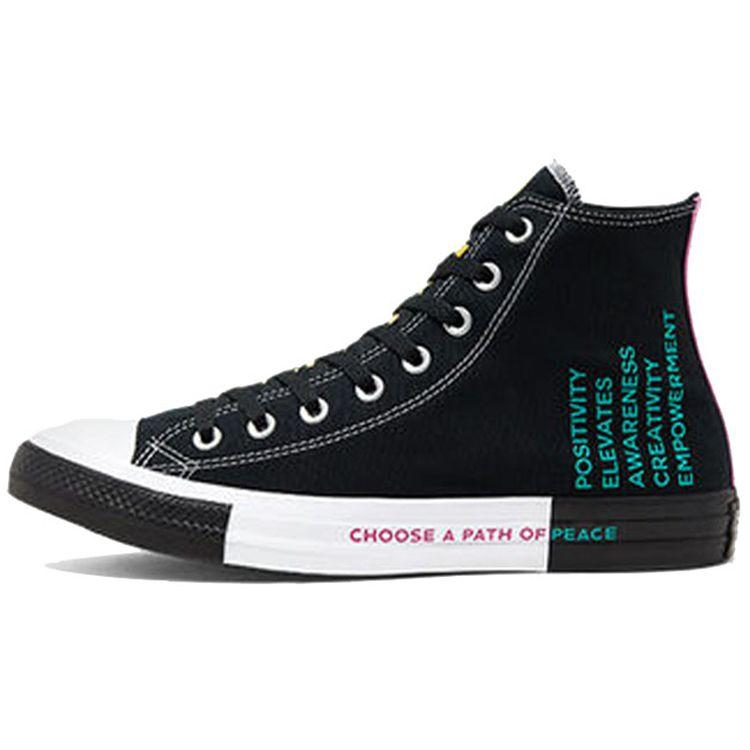 

Кроссовки унисекс Converse Chuck Taylor All Star High Seek Peace Черные минерально-желтые гиперфиолетовые 166535F