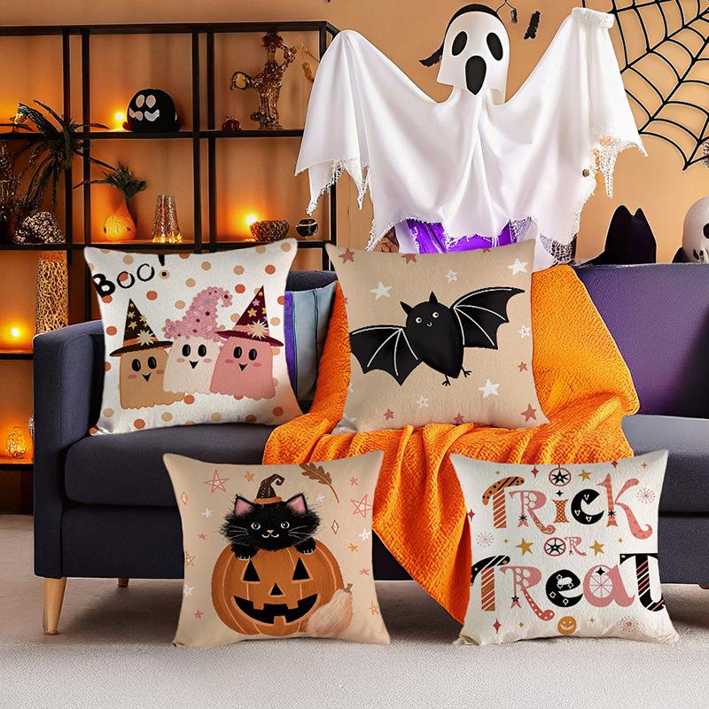 New Funny Pumpkin Print Pillow Cover Halloween Home Sofa Decoration Cushion Cover Bedside Cushion
