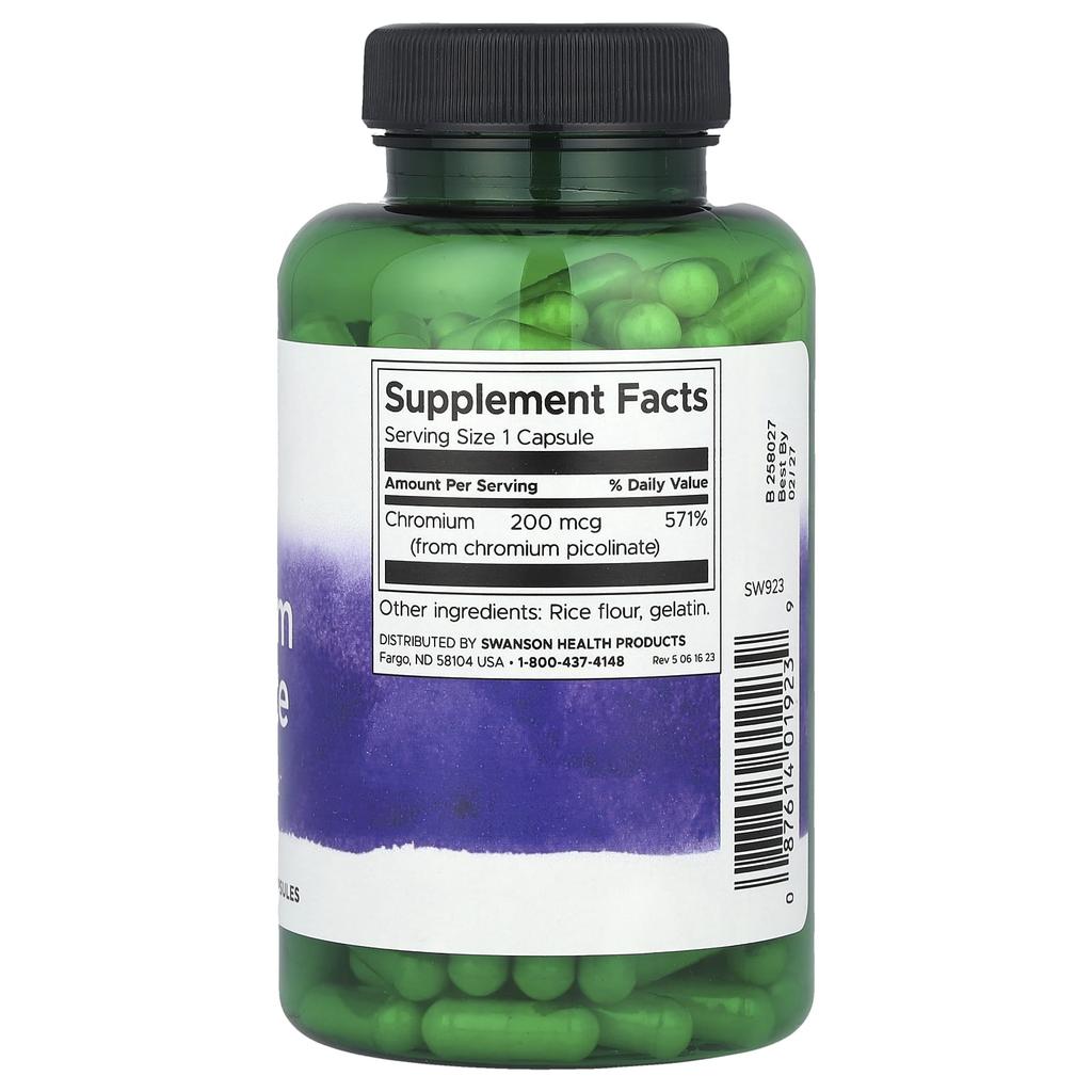 Chromium Picolinate, 200Mcg, 200 Capsules