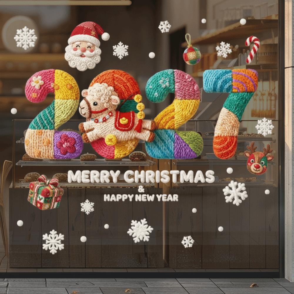 Snow Designs Christmas Window Stickers Santa Claus Designs Christmas Window Decals  Home Decor