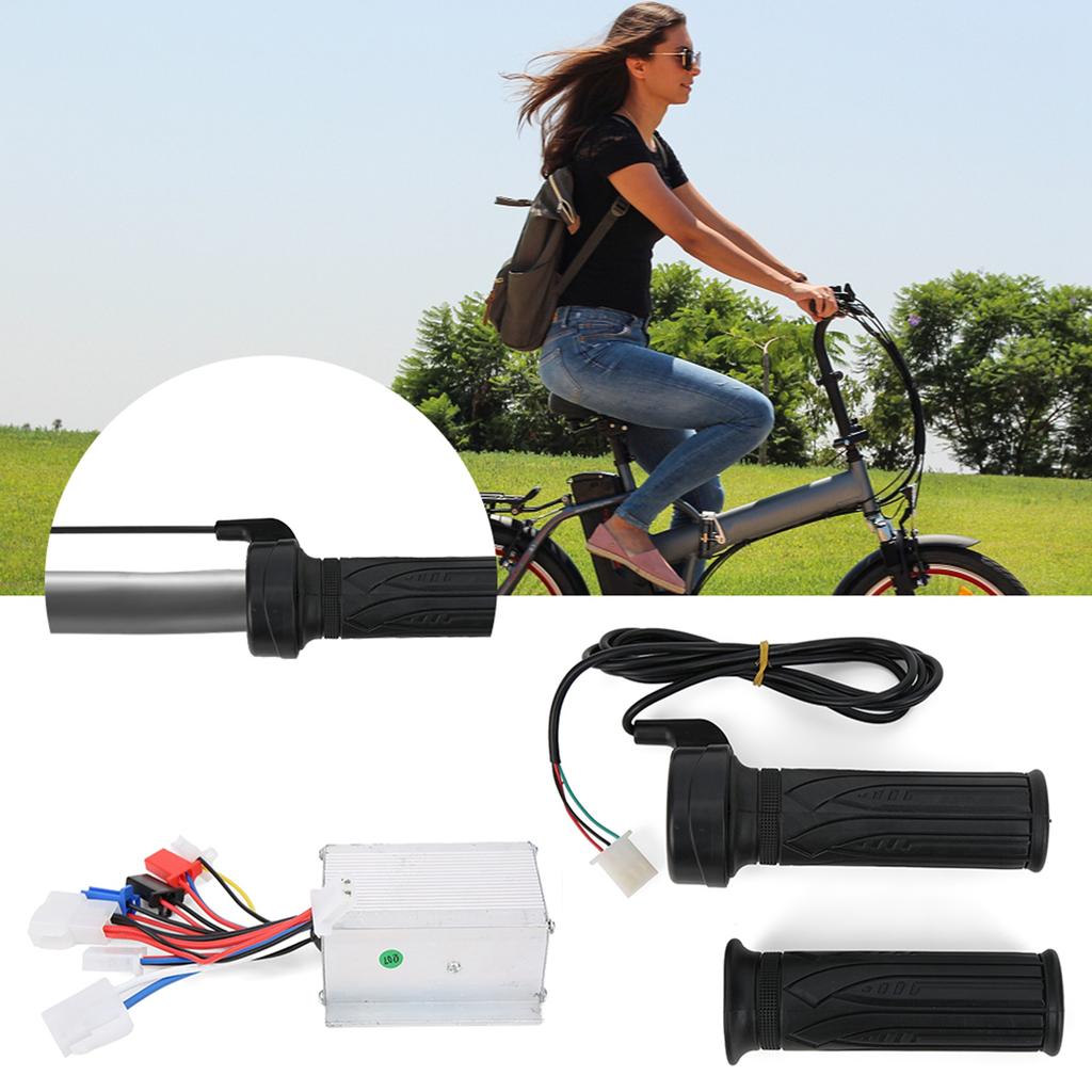 24V 250W Brush Controller Extended Cable Thumb Throttle Grip Electric Bicycle Handlebar