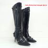 Fashion Sexy Knee High Boots 2024 Winter Boots Brand Design Super High Thin Heels With Rivet Retro Fashion Cool Women Shoes Big Size 46