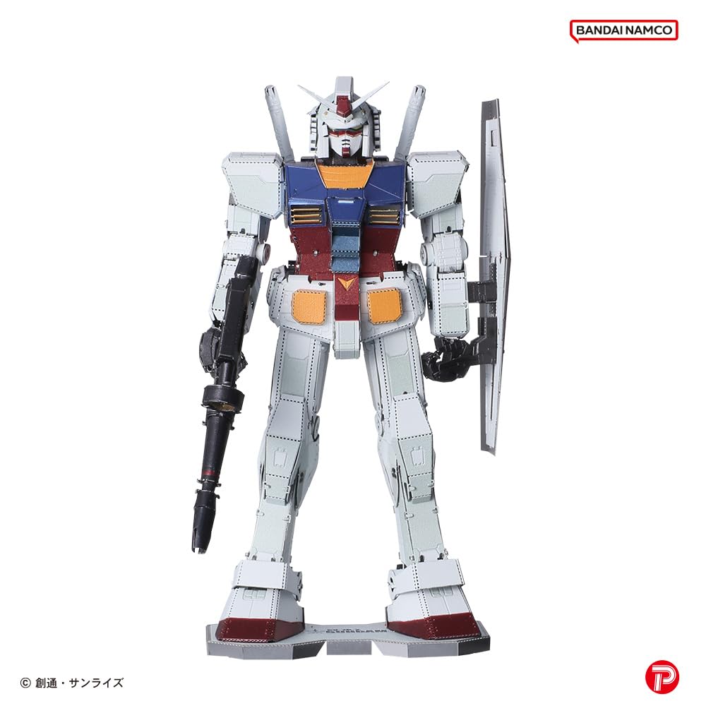 Tenyo Metallic Nano Puzzle Mobile Suit Gundam RX-78-2 Gundam T-MP-020M - No Glue Required, 0.2mm Thick, Ultra-precise Laser Processed, Craft Project,