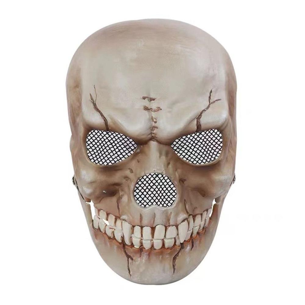 Adjustable Moving Mouth Skull Mask Bloody Effect Scary Skull Headgear  Masquerade Party
