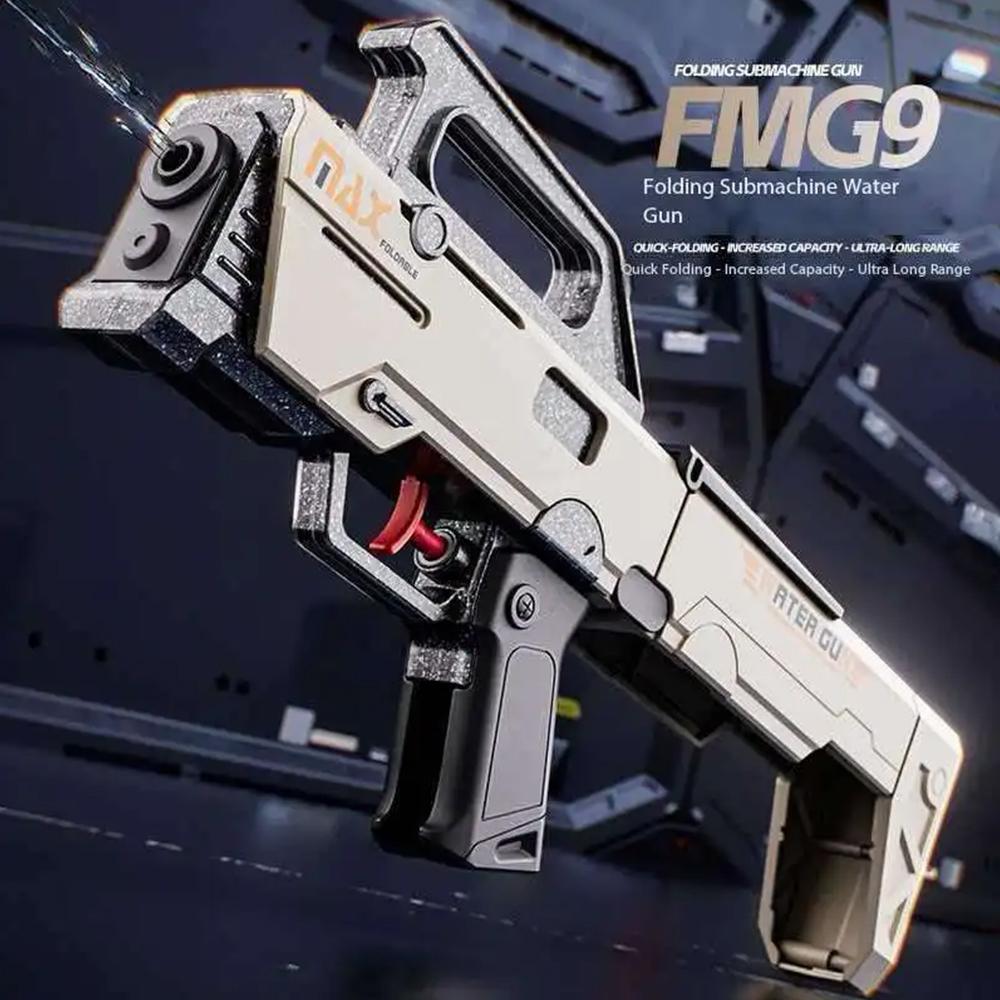 

FMG9 Folding Submachine Water Gun With Manual Continuous Firing Ultra Long Range Large Capacity Water Play Toys Water Gun