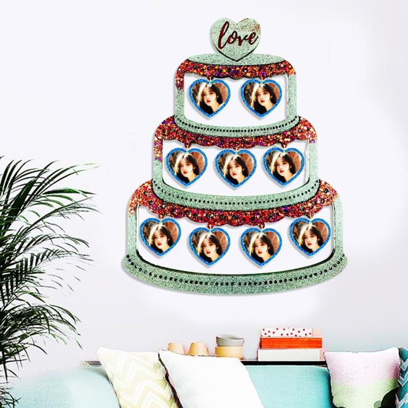 Cake Love Photo Frame Drop Glue Mold Diy Christmas Decor Cake Love Photo Frame Pendant Desktop Ornament Silicone Mold