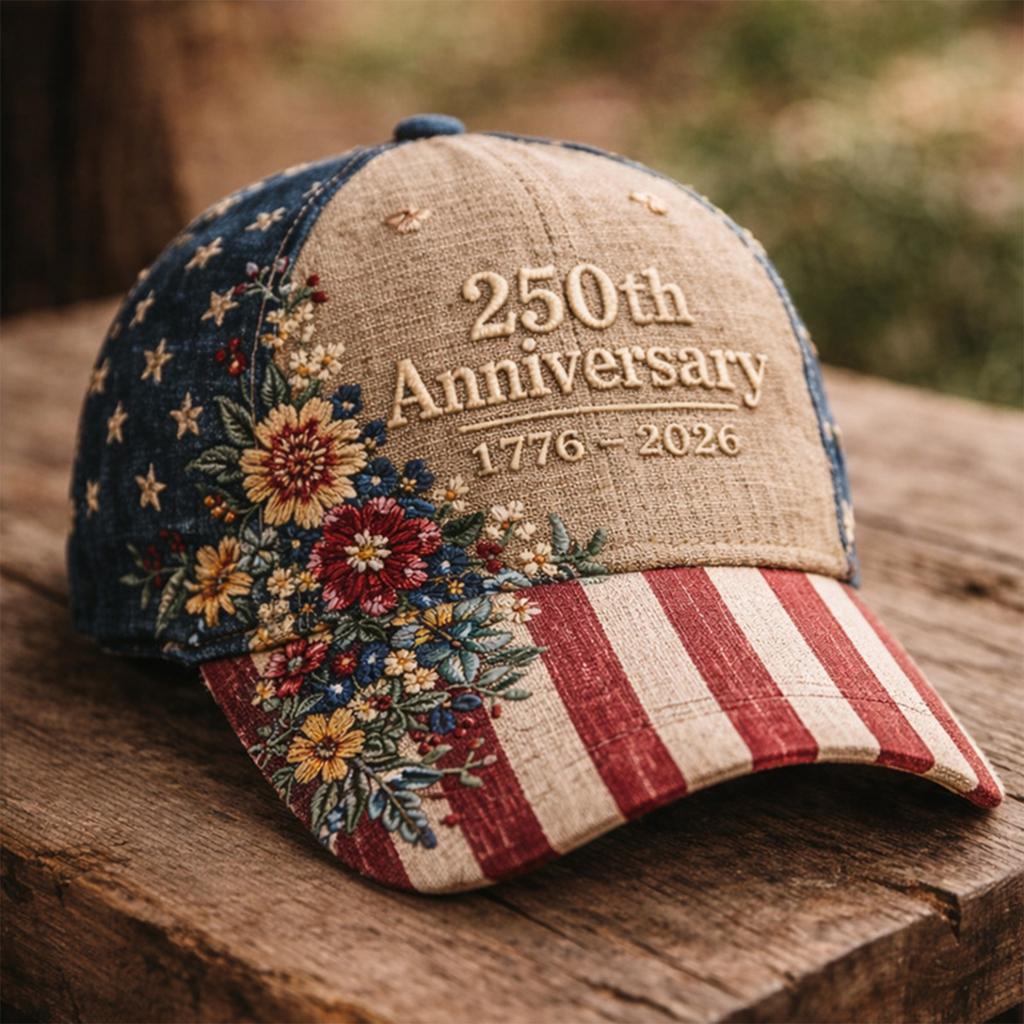 Men's And Women's American Anniversary Commemorative Digital Print Baseball Cap For Adults With Retro Elements