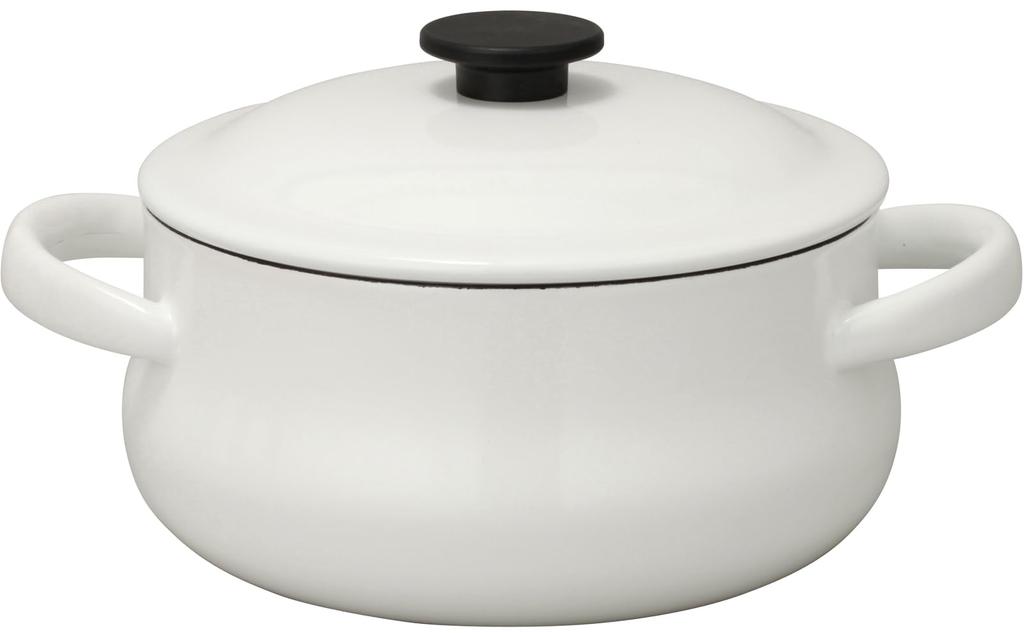 Nodahoro Enamel Casserole, 21cm, GasIH Compatible, Double-Handled Pot with Excellent Heat Retention, Made In Japan, Luke LK-21T