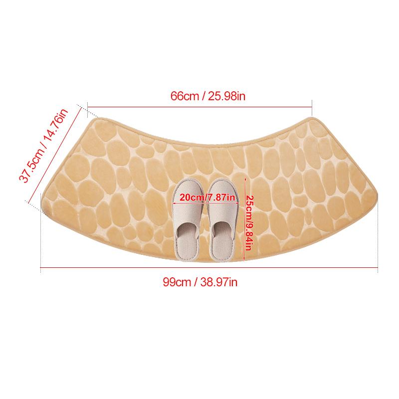 

Коврик для ванной комнаты, тисненый ковер с галькой, изогнутый фестончатый коврик, нескользящий коврик, впитывающий коврик для туалета, душа, ванной