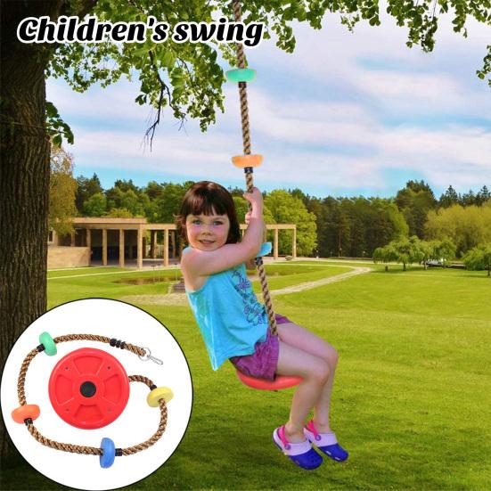 Kids Tree Swing Single Disc Climbing Rope with Platform Indoor Outdoor Playground