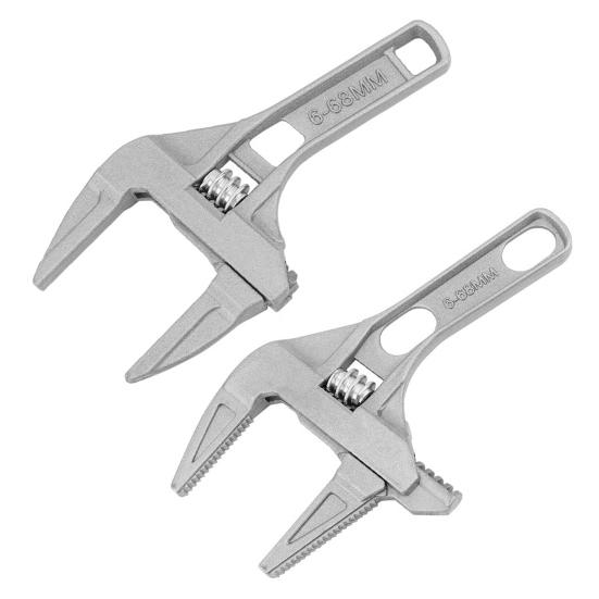 Adjustable Wrench Precision Scale Markings Extra-Wide 68mm Mouth Opening Compact Size Short Handle Wrench Home Repair Tool